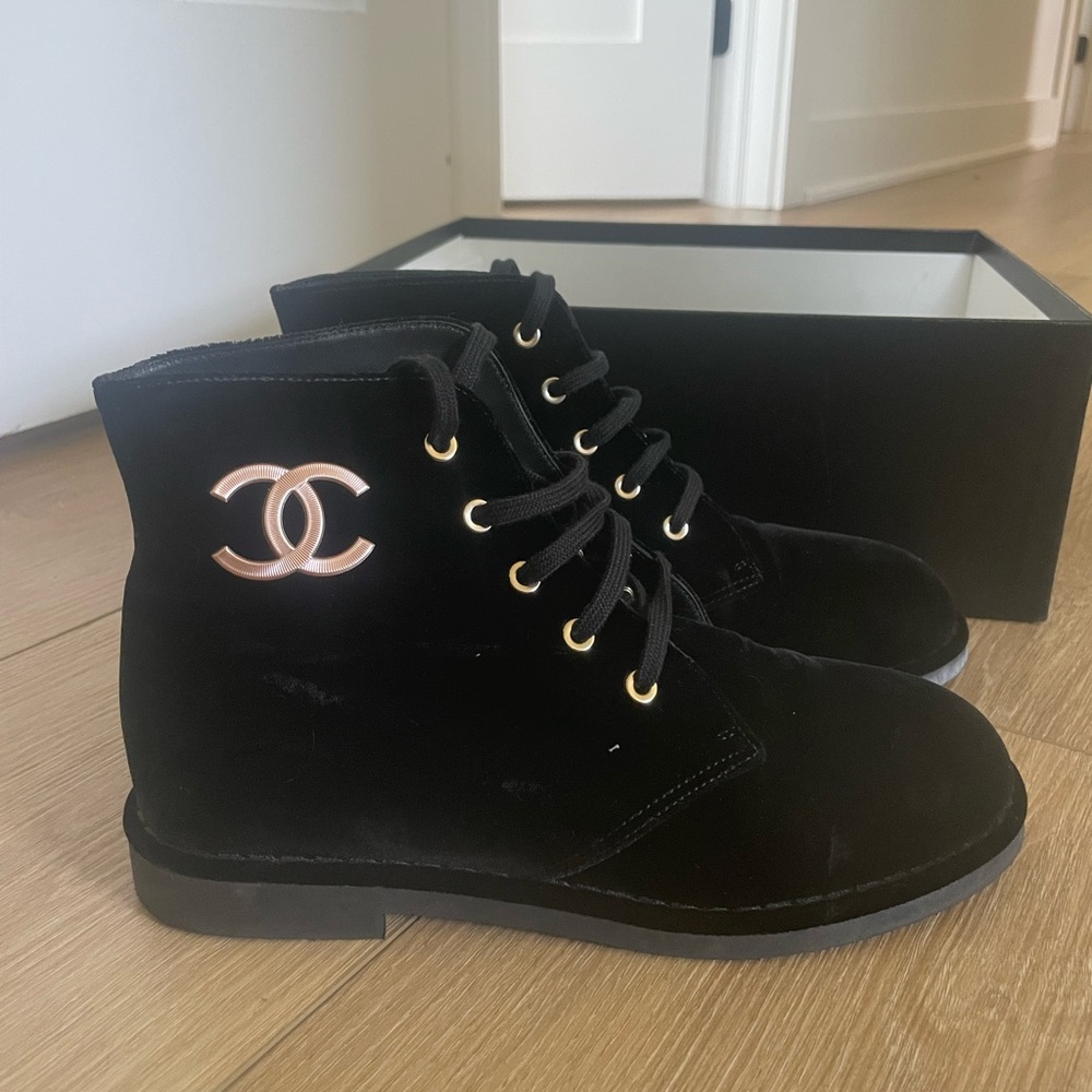 Chanel Women's Black Ankle Boots